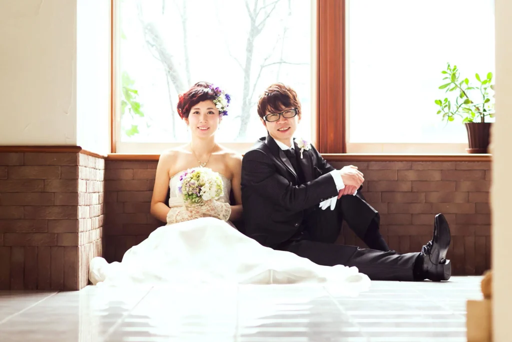 洋装婚礼前撮り写真