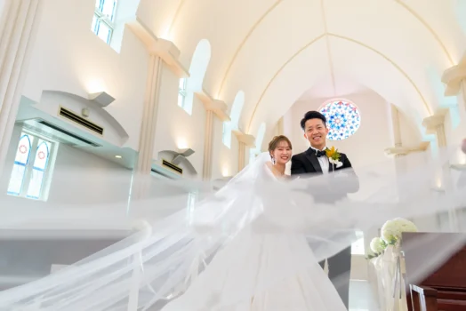 洋装婚礼前撮り（岡山国際ホテル・チャペル）