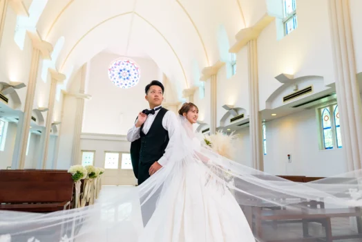 洋装婚礼前撮り（岡山国際ホテル・チャペル）